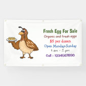 卵の漫画の新鮮な卵の看板を販売するためにウズラ 横断幕 (横)