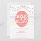卵の狩りの招待状/イースターエッグの狩りの招待 招待状 (正面)