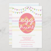 卵の狩りの招待状/イースターエッグの狩りの招待 招待状 (正面/裏面)