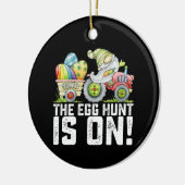 卵の狩りは格言おもしろい復活祭 セラミックオーナメント (左)