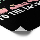 卵の狩りへ – Tレックスバニー恐竜イースター ポスター (角)