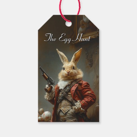 卵の狩り、イースターバニー狩り ギフトタグ (正面)