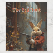 卵の狩り、イースターバニー狩り ワインラベル (シングルラベル)