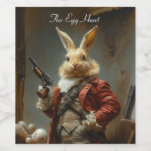 卵の狩り、イースターバニー狩り ワインラベル (シングルラベル)