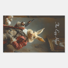 卵の狩り、イースターバニー狩り 長方形シール