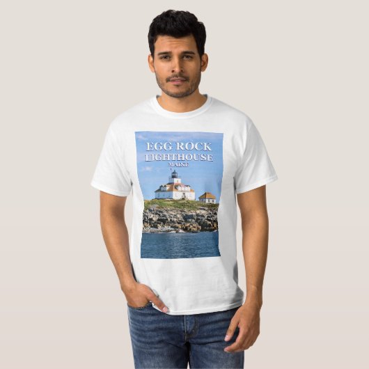 卵の石の灯台、バー港のメインのTシャツ Tシャツ (正面フル)