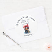 卵の箱ラベルおもしろニワトリ丸型ステッカー ラウンドシール (封筒)