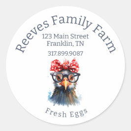 卵の箱用おもしろ鶏ラウンドラベルステッカー ラウンドシール