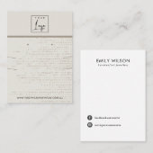 卵の繊細な白ドットのネックレスイヤリングディスプレイ 名刺 (正面/裏面)