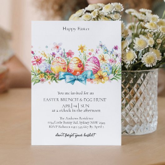 卵の装飾と卵狩り招待状 招待状