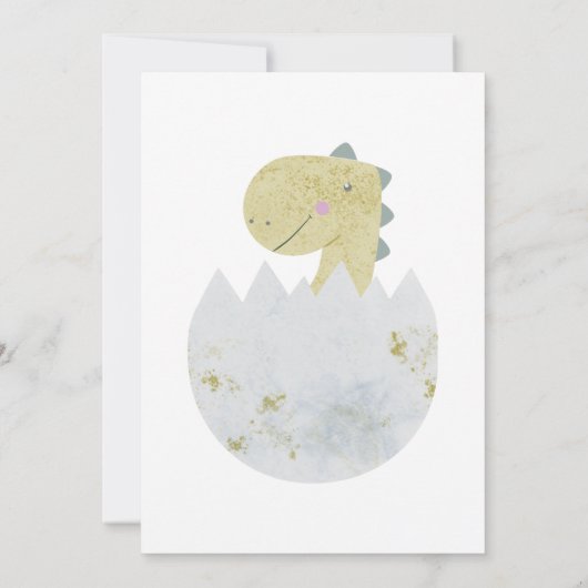 卵の赤ちゃんシャワーで恐竜のかわいい孵化 招待状 (裏面)