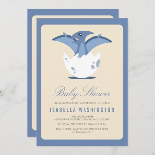 卵の赤ちゃんシャワーで新しく孵化したカワイイ 招待状 (正面/裏面)