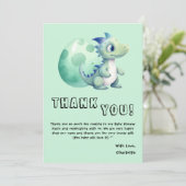 卵の赤ちゃんシャワー付きかわいいベビー恐竜 サンキューカード (スタンド正面)