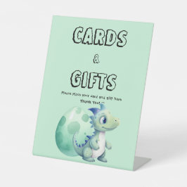 卵の赤ちゃんシャワー付きかわいいベビー恐竜 台座サイン