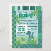 卵の赤ちゃんシャワー招待恐竜 招待状 (正面)