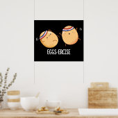 卵の運動好気おもしろい卵プンダークBG ポスター (キッチン)