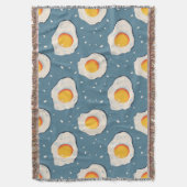 卵の青いパターン揚げ スローブランケット (正面縦)