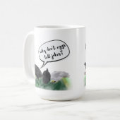 卵は冗談を言わない（様式化された鶏とジョーク） コーヒーマグカップ (正面左)