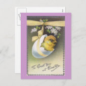 卵ぶら下がった殻ヴィンテージ復活祭 シーズンポストカード (正面/裏面)