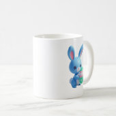 卵よくはしゃぐを持つ3Dイースターバカラフルニー コーヒーマグカップ (正面右)