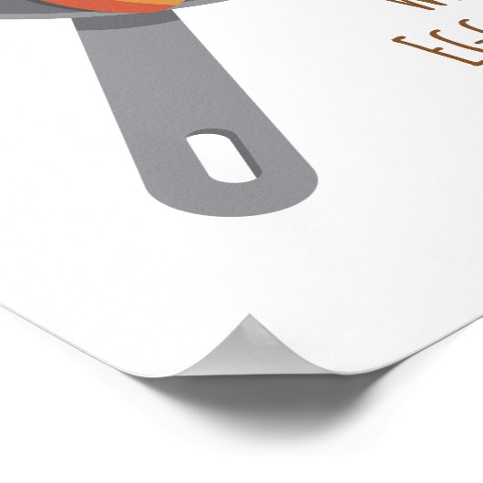 卵を一緒にキュートなベーコンと卵の壁の装飾 ポスター (角)