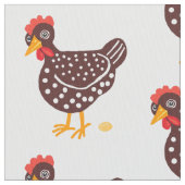 卵を使った茶色い斑状の鶏 ファブリック (クローズアップ)