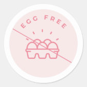 卵を使用していません アレルギー警告シール ラウンドシール (正面)