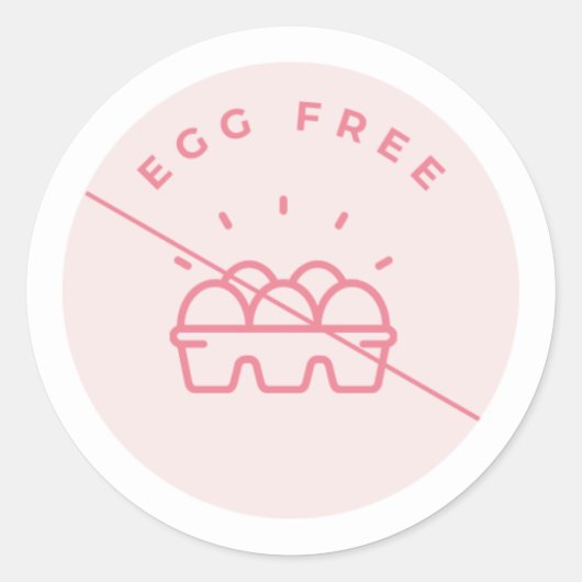 卵を使用していません アレルギー警告シール ラウンドシール (正面)