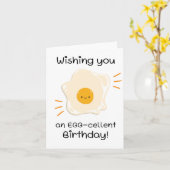 卵を入れたパンパンの誕生日 カード (黄色い花)