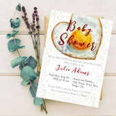 卵を引き出す朝食の黄身の愛の赤ちゃんシャワー 招待状