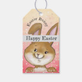 卵を引用した卵の狩りキッズピンク ギフトタグ (正面)