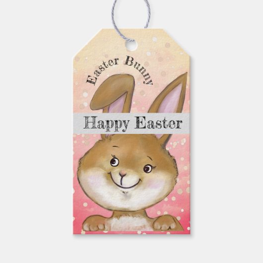 卵を引用した卵の狩りキッズピンク ギフトタグ (正面)