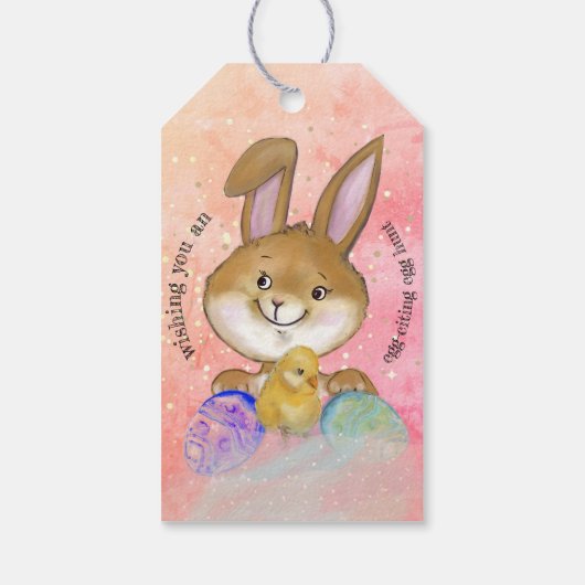 卵を引用した卵の狩りキッズピンク ギフトタグ (裏面)