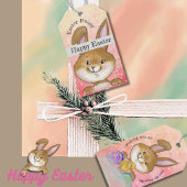 卵を引用した卵の狩りキッズピンク ギフトタグ