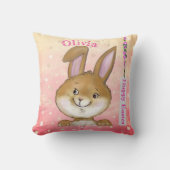 卵を引用した卵の狩りキッズピンク クッション (正面)