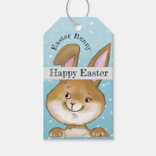 卵を引用する卵の狩りキッズブルー ギフトタグ (正面)