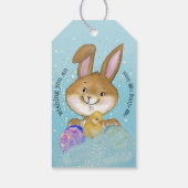 卵を引用する卵の狩りキッズブルー ギフトタグ (裏面)