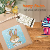 卵を引用する卵の狩りキッズブルー スクエアシール