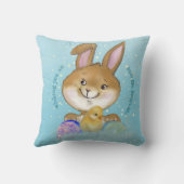 卵を引用する卵狩りキッズブルー装飾用クッション クッション (裏面)