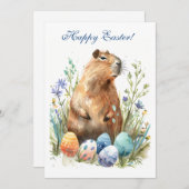 卵を引用イースターキャピバラ予測できな: & カラフル シーズンカード (正面/裏面)