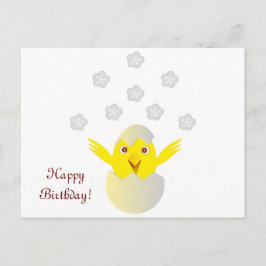 卵を抱いて幸せなひよこ ポストカード