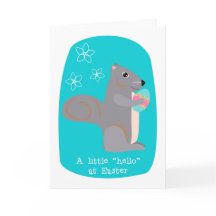 卵を持つイースターこんにちはかわいい灰色のリス