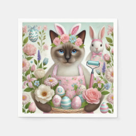 卵を持つイースターキャット スタンダードカクテルナプキン