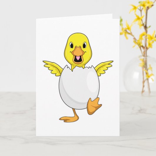 卵を持つカモ カード (黄色い花)