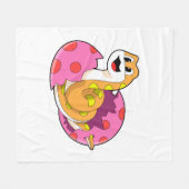 卵を持つヘビ フリースブランケット (正面(横))