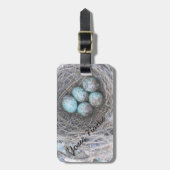 卵を持つモッキング鳥の巣 ラゲッジタグ (正面縦)