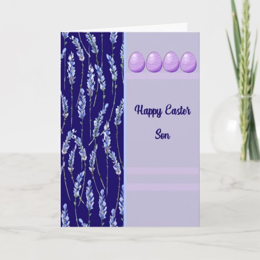 卵を持つ息子のためのイースターカード カード (正面)