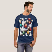 卵を産む六羽のガチョウ カットアウト Tシャツ (正面フル)