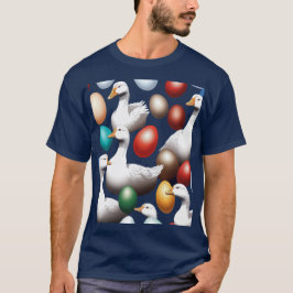 卵を産む六羽のガチョウ カットアウト Tシャツ