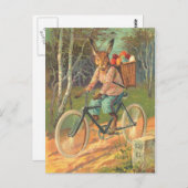 卵を産む自転車のうさぎ！ ポストカード (正面/裏面)